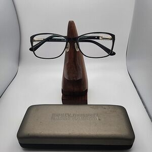 Harley Davidson Black & Silver Prescription Glasses Frames & Case